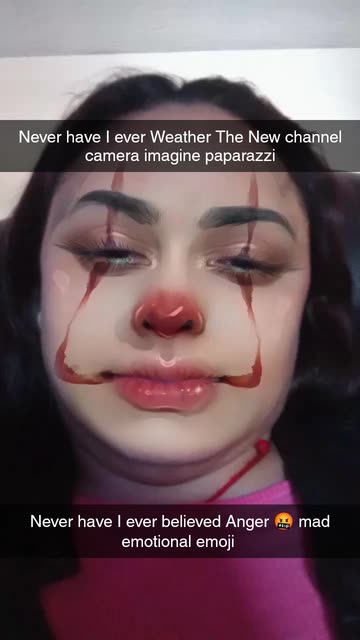 Preview for a Spotlight video that uses the clown mask Lens