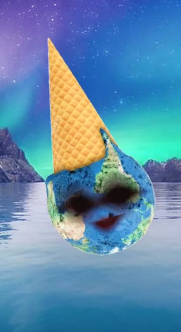 Preview for a Spotlight video that uses the Earth Ice Cream Lens