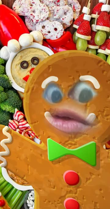 Preview for a Spotlight video that uses the gingerbread man Lens