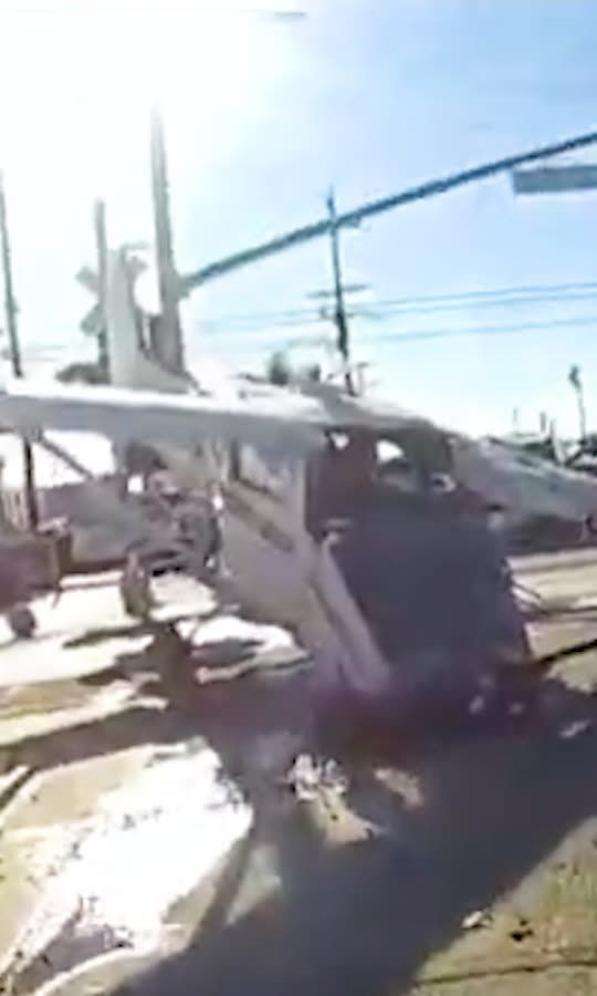 Plane Hit By Train After Landing On Tracks 😳