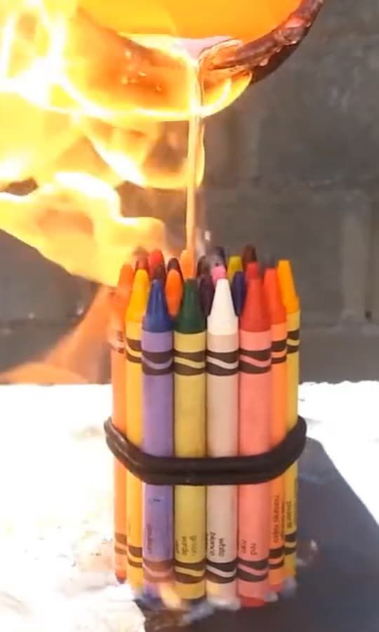 What Happens When Lava Meets Wax Crayons? 🔥