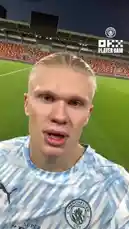 Manchester City star Erling Haaland shares his post-match thoughts after a victory, speaking directly to fans in a Player Cam interview on the pitch. He expresses his happiness about advancing to the next round of the competition. by @erling.haaland with Original Sound by erling.haaland