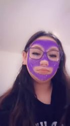 Preview for a Spotlight video that uses the Dark Purple Glitter Mask Lens