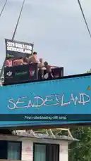 Witness an intense moment from the 2026 World Tour in Senderland, where a diver launches off a towering platform into the water below. The action-packed scene captures the full jump, from the preparation on the platform to the powerful splash, all set against the backdrop of a large crowd and event banners. by @digiflips with Original Sound by digiflips