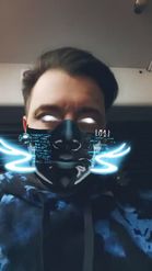 Preview for a Spotlight video that uses the Futuristic Mask Lens