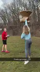 Chris Colditz enjoys a playful moment outdoors, tossing a colorful ball to a friend near a unique bird feeder structure. This lighthearted scene captures the joy of simple activities and friendly interaction in a park setting. by @chriscolditz with Original Sound by chriscolditz