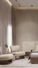 This video provides a tour of a beautifully designed modern minimalist bedroom, highlighting clean lines, neutral tones, and functional design elements. It features a cozy bed with a unique headboard, ambient lighting, a stylish seating area, and a sleek TV wall unit. The space exemplifies contemporary interior design principles, making it ideal for those seeking inspiration for their own home renovation projects. by @construct151 with construct151 by Original Sound