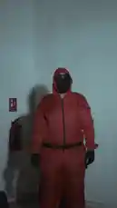 This video features characters dressed as guards from the popular series 'Squid Game,' standing in a dimly lit room. A prominent 'FAILED' stamp appears over one guard's head, suggesting a mission has gone wrong. Arabic text overlays provide context about failure and consequences. The scene transitions to display contact information for 'DIRECTLINE,' including a phone number and office address in Doha, Qatar. by @directline with Original Sound by directline