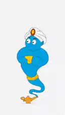 A blue genie from Maditt Studios appears, asking for your most impossible wish. The scene cuts to a simple character who suggests 'To go to the moon.' The genie responds with a skeptical look, followed by the text 'That Is Too Impossible.' The character then offers 'Something Less Impossible,' and the genie looks intrigued. Finally, the character proposes 'To Be Made In Gold?' The genie's expression changes to one of surprise and curiosity, setting up a comedic and imaginative scenario. by @madittstudios with Original Sound by madittstudios