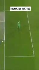 This intense moment from a Ligue 1 football match captures a goalkeeper making a crucial save on a penalty kick. The sequence shows the player preparing, the goalkeeper diving to his right, and the ball hitting the post before being cleared. The final frame reveals the identity of the goalkeeper as Joao Neves, providing a dramatic highlight of defensive skill. by @ligue1 with Original Sound by ligue1