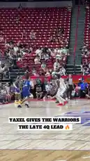 This short clip captures a dynamic moment during an NBA game. A player in a white jersey executes a powerful dunk, sending the ball through the hoop. Immediately after, he celebrates with his teammates, who are wearing blue jerseys, near the sideline. The crowd in the red seats is visible, reacting to the play. The atmosphere is energetic, showcasing the excitement of professional basketball. by @nba with Original Sound by nba