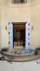 Watch the step-by-step process of professional aluminum door installation by شركة فلة الخليج. This real-time footage shows workers preparing the entrance, handling materials, and fitting the new doors, providing a clear look at the craftsmanship involved. by @fula_kh with fula_kh by Original Sound