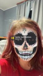 Preview for a Spotlight video that uses the Skeleton FacePaint Lens
