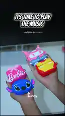 In this fun unboxing video, Bunny Knocks reveals a collection of themed AirPods cases. She showcases a pink Barbie case with a bow, a blue Stitch case, a red Iron Man case, and a pink Kuromi case, all presented in their original packaging. It's a delightful look at cute and pop-culture-inspired tech accessories. by @bunnyknocks with Original Sound by bunnyknocks