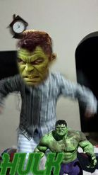 Preview for a Spotlight video that uses the Hulk Face 3D Lens