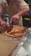 A chef demonstrates the final steps of preparing a pizza for takeout. He carefully cuts the pizza, places it into a branded box, stacks it with another order, and seals it securely. The process highlights professional techniques used in a busy restaurant kitchen. by @qatar with Original Sound by qatar