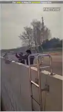 This video showcases a practical and innovative method for climbing a high wall using a custom metal frame. A person demonstrates how to use the frame as a ladder, successfully scaling the barrier. The clip highlights a real-world application of improvisation and problem-solving. by @maddi_op with maddi_op by Original Sound