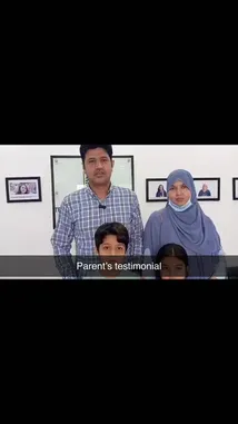 This introductory video features a family from ITH School, including a father, mother, son, and daughter. They stand together in what appears to be a school office or classroom, speaking directly to the camera. The setting includes framed pictures on the wall behind them, suggesting a formal yet welcoming environment. This video serves as an introduction to the people behind ITH School. by @ithschool with Original Sound by ithschool