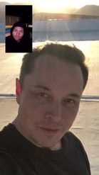 Preview for a Spotlight video that uses the Facetime Elon Musk Lens