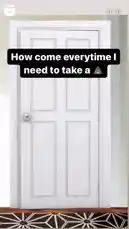 This humorous meme features a cat sitting on a toilet, perfectly illustrating the relatable frustration of needing the bathroom while someone else is using it. The text overlays explain the situation, leading to the 'solution' of having two bathrooms. It's a classic example of pet humor and everyday life struggles. by @jackdonnovan with Original Sound by Contains: Five Years - Bo Burnham