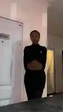 In this stylish clip, Bene Sassy showcases a chic black ensemble, featuring a long-sleeve crop top and matching skirt. She poses confidently in front of a 'Staff Only' door, highlighting her outfit and accessories with a series of elegant movements. by @be-sassyish with Original Sound by Contains: Hypé - Aya Nakamura