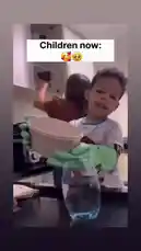This short clip humorously contrasts modern parenting styles. It begins with children today being encouraged to 'get messy' while helping with chores, then cuts to a man imitating his mother's reaction from decades ago, showing a classic generational parenting gap. by @jackdonnovan with Original Sound by jackdonnovan