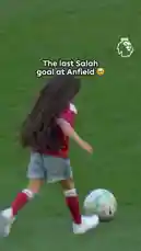 In a touching pre-match moment at Anfield, Mohamed Salah's daughter scores a goal during the warm-up. The young girl, dressed in a Liverpool jersey, dribbles towards the net and sends the ball past the goalkeeper, prompting a huge ovation from the crowd. Salah himself celebrates the moment with his daughter, sharing a joyful and emotional interaction with fans. This heartwarming scene captures the family side of the star player and is a memorable highlight for Liverpool supporters. by @premierleague with Original Sound by premierleague