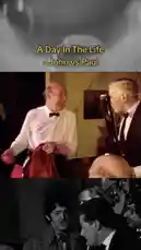This video offers a unique behind-the-scenes look at the making of The Beatles' iconic song 'A Day In The Life'. It features a split-screen format, juxtaposing the final, surreal music video footage with candid moments of the band and orchestra during recording sessions. You can see John Lennon and Paul McCartney in various settings, from formal attire to casual backstage scenes, providing an intimate glimpse into the creative process of one of rock music's most celebrated tracks. by @thebeatles with A Day In The Life (2017 Mix) by The Beatles