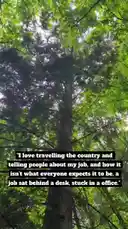 This immersive point-of-view footage captures a British Army Land Rover navigating a dense forest terrain. The camera moves from looking up at towering trees to revealing the iconic green military vehicle, highlighting its off-road capabilities and tactical presence within a woodland environment. by @britisharmyhq with Original Sound by britisharmyhq