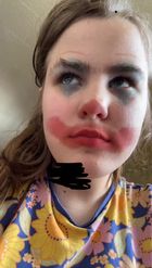Preview for a Spotlight video that uses the Clown Makeup Lens