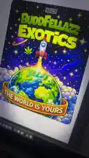 Watch as a vibrant, space-themed design is brought to life on a computer screen. This behind-the-scenes look at the creative process shows the digital artwork for 'BuddFellaz Exotics' being finalized, highlighting the transformation from a colorful concept to a polished, print-ready file. by @pack.d with Good Morning by Nines