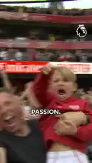 Experience the raw emotion of young football fans at a Premier League game. This video captures the intense passion of children supporting their team, Arsenal FC, in the stands. From ecstatic cheers to heartfelt embraces, it's a powerful display of youth fandom. by @premierleague with Original Sound by premierleague