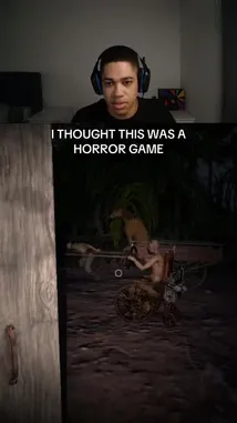 In this reaction video, streamer Jayify watches a bizarre and surreal game where anthropomorphic animals like horses and raccoons engage in chaotic races using contraptions like wheelchairs and lawnmowers. His shocked and amused reactions to the unexpected gameplay provide a humorous contrast to the strange visuals. by @jayify5 with Original Sound by jayify5