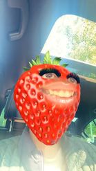 Preview for a Spotlight video that uses the Strawberry Head Lens