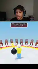 Watch Jayify react in real-time as he plays a high-stakes Roblox game of musical chairs with bombs. Will he pick the right chair to survive? This intense gameplay features countdown timers, fiery explosions, and a final battle showdown. Perfect for fans of Roblox games, reaction videos, and suspenseful challenges. by @jayify5 with Original Sound by jayify5