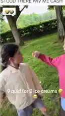 In this candid outdoor clip, young influencer Soph 🧊🍋 shares her frustration after being told she can't buy ice cream because she doesn't have cash. Filmed in a park-like setting, she passionately explains the situation to the camera, using expressive hand gestures and animated facial expressions. Her emotional reaction, combined with the relatable scenario of wanting a treat but lacking money, captures a moment of authentic childhood experience. by @rs4_6h with Original Sound by rs4_6h