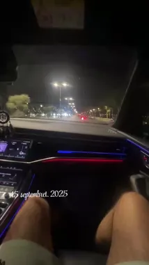 A first-person perspective night drive through the illuminated streets of Ville Nouvelle, captured on September 15, 2025. The modern car's interior glows with ambient lighting as the driver navigates city roads under the glow of streetlights. by @omaber999 with omaber999 by Original Sound