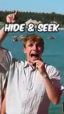 Watch Felix and his friends play an intense game of hide and seek on a sunny beach! This point-of-view adventure captures the frantic search for hiding spots behind bamboo fences, under wooden structures, and even inside a tiny kitchen. With a timer counting down and a 'find them' challenge, it's a hilarious and suspenseful game of 'I Spy'. by @mehlix with Original Sound by mehlix