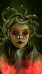 Preview for a Spotlight video that uses the Medusa Character Lens
