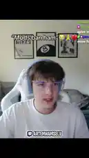 This video captures streamer ArtemHamselv's immediate reaction to a 'Mods ban ham' message during his live broadcast. Seated in his gaming chair, he displays visible shock and distress, covering his face before looking down in disbelief. The scene provides a raw look at a streamer dealing with a sudden moderation issue. by @artems-snap with Original Sound by artems-snap