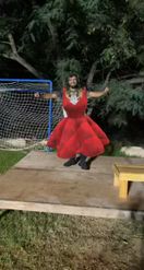 Preview for a Spotlight video that uses the Red Dress Lens