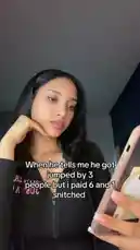 In this TikTok, creator Nika🐉 reacts with shock and disbelief to a story she's just heard. She holds her phone up, showing text that reads, 'When he tells me he got jumped by 3 people but i paid 6 and 1 snitched.' Her wide eyes and open mouth perfectly capture her stunned reaction, making it a relatable moment for anyone who has encountered a shocking or unbelievable situation. by @n8ka_122 with Original Sound by Contains: Episode - Queen Key