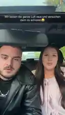 A couple, identified as Lisa and Niko, share a joyful moment during a car ride. They are seen laughing heartily together, creating a fun and lighthearted atmosphere. by @liisa.niiko with Original Sound by liisa.niiko