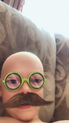 Preview for a Spotlight video that uses the Bald with glasses Lens