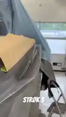 Watch a professional detailer use a spray gun to apply a smooth, even coat of paint to a car bumper in a custom shop. This step-by-step process demonstrates proper technique for achieving a flawless finish, a signature of Viking Custom Craft's high-quality work. by @vikingcustom with Original Sound by vikingcustom