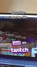 Watch the live stream setup of popular content creator itsluckymike as he begins broadcasting Minecraft gameplay on Twitch. The video offers a behind-the-scenes look at his streaming equipment, including a webcam, and captures the moment he announces his live session to his audience. by @itsluckymike with Original Sound by itsluckymike