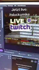 This clip captures the moment streamer itsluckymike prepares to go live on Twitch. Viewers see his streaming software interface, a 'LIVE' graphic overlay, and a glimpse of his webcam feed as he gives a final update before starting his broadcast. by @itsluckymike with Original Sound by itsluckymike