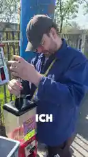 In this prank video, Jonas Kirafin fills a gumball machine with bizarre and disgusting items like dog food, ketchup, and a surprise note to see his friend's reaction. Watch as the unsuspecting man pulls out the strange prizes, leading to hilarious and gross-out moments. by @kira_fin with Original Sound by kira_fin