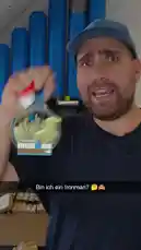 A man proudly displays his Ironman Frankfurt 2026 finisher medal, which he customizes using a laser engraver. He shows the original medal, then the process of engraving new details like 'Swim: 1.20h', 'Bike: 4.02h', 'Run: 2.36h', and a record temperature of '40°C'. The final result is a personalized medal commemorating his challenging race. by @bigbangbash_off with Original Sound by bigbangbash_off