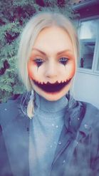 Preview for a Spotlight video that uses the Halloween Clown Lens